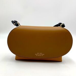 Auth New Black and Tan Smythson Mini Pillow Bag